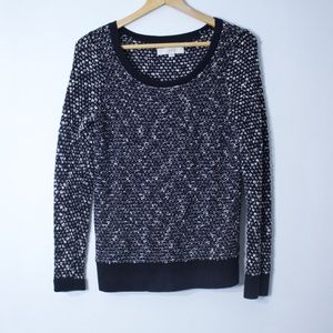 Loft | Ann Taylor Marled Black+White Sweater | M